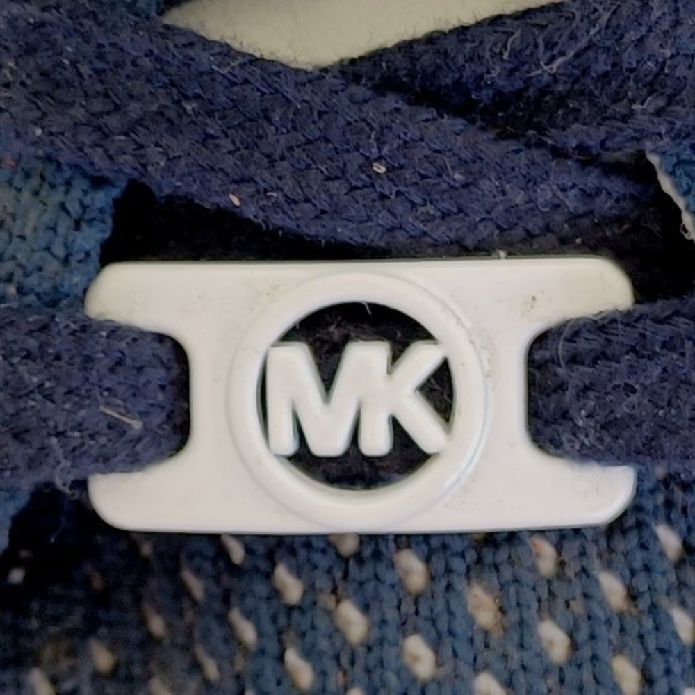 Michael‎ Kors Skyler Navy Blue Knit Lace Up Sneakers Womens Size 9.5M HL17D - Picture 6 of 10